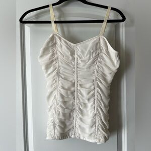 Elegant White Ruched top